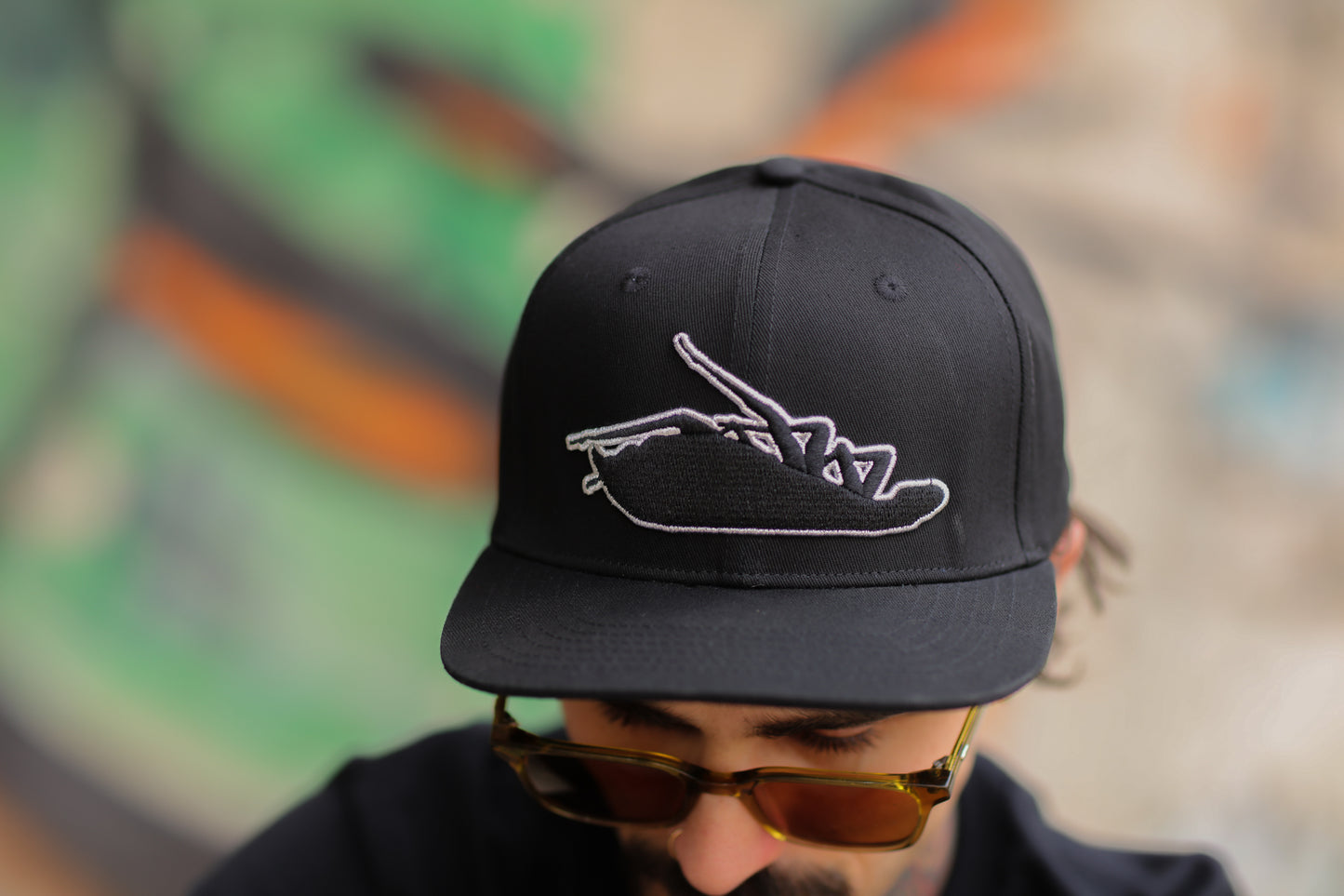 Silver Blackout Snapback Hat